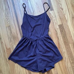 Amazon purple athletic romper with adjustable straps, size XL